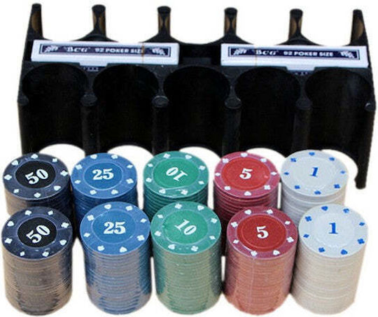 Set 200 Numbered Poker Chips 12gr in Metallic Box with 2 Decks and Felt