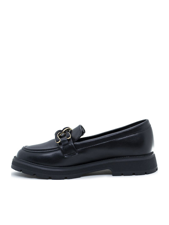 Girls Patent Leather Moccasins Black