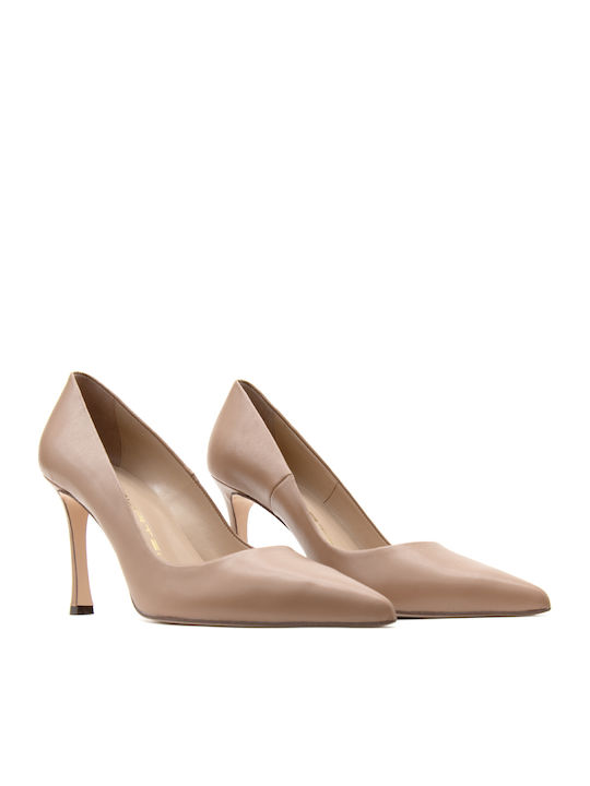 Leather Biscuit High Heels