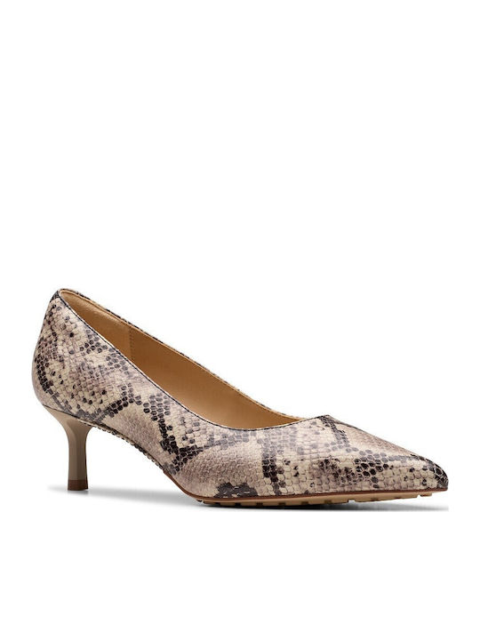 Δερμάτινες Γόβες Animal Print Γκρι