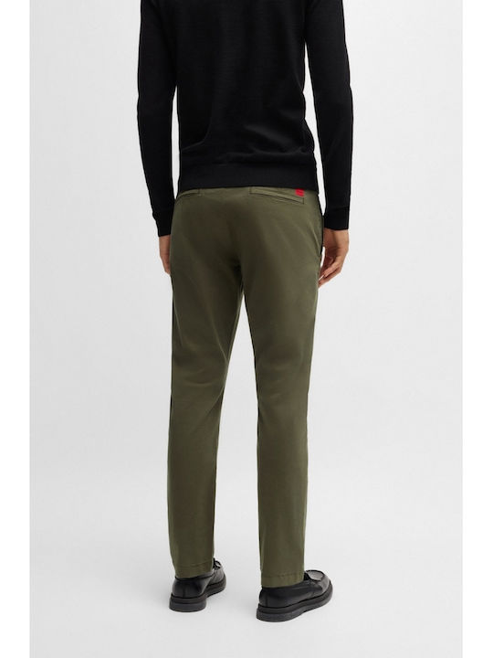 Hugo Boss Trousers Chino Elastic in Slim Fit Olive Green