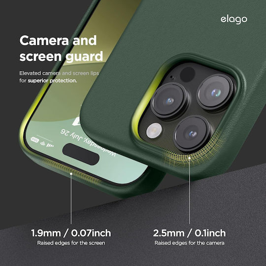 Elago Задна корица Кожа Зелен (iPhone 16 Pro)