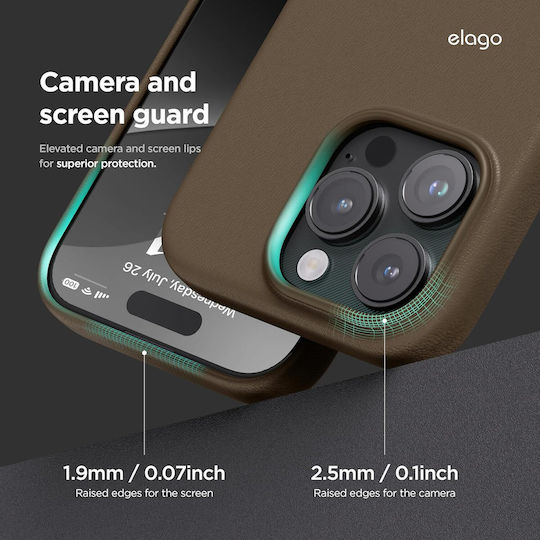 Elago Back Cover Δερμάτινο Καφέ (iPhone 16 Pro Max)