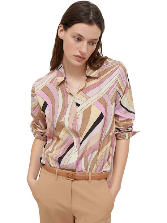 Marella Women's Silky Long Sleeve Shirt Beige