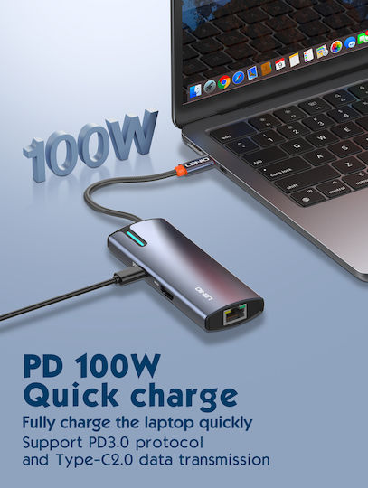 Ldnio DS-16H USB-C Docking Station mit HDMI 4K PD Ethernet Gray
