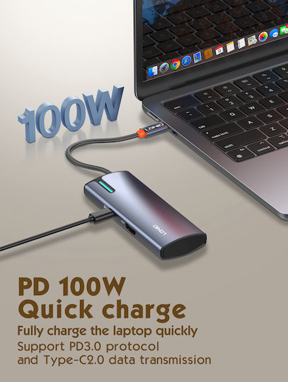 Ldnio DS-15H USB-C Stație de andocare cu HDMI 4K PD Gri