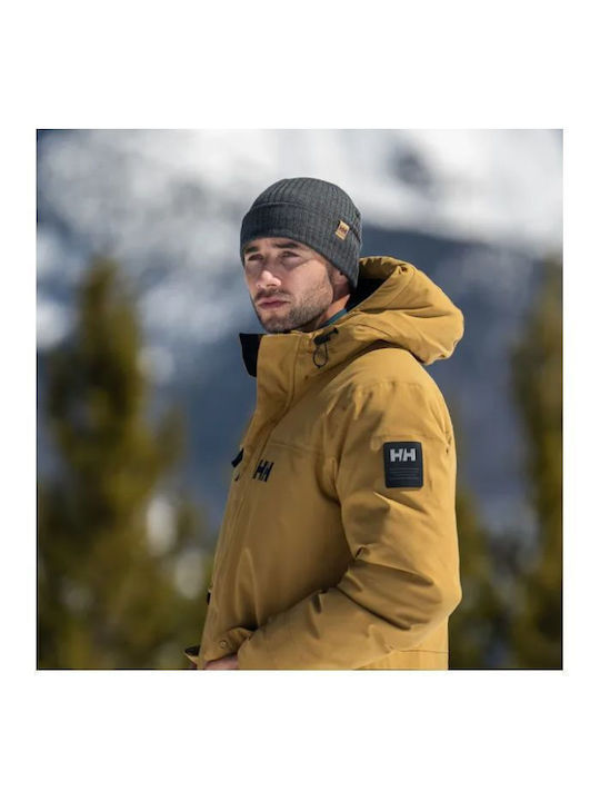 Business Beanie Unisex Σκούφος Πλεκτός σε Γκρι χρώμα