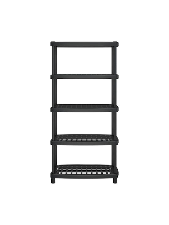 Plastic Outdoor Shelving Unit with 5 Shelves Black 93.5x45.5x194.5cm