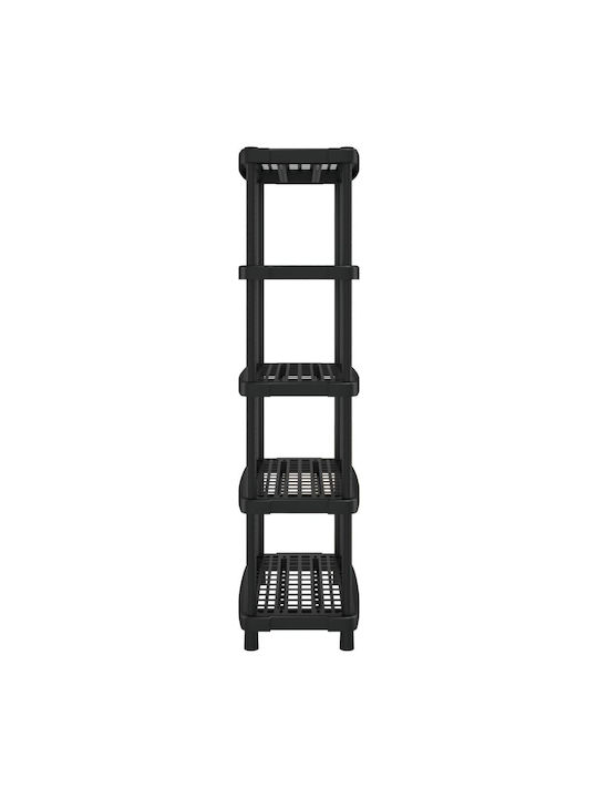 Plastic Outdoor Shelving Unit with 5 Shelves Black 93.5x45.5x194.5cm