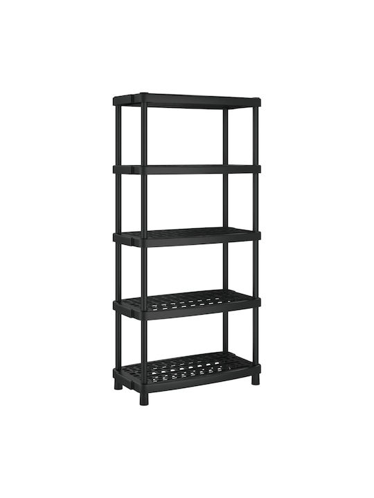 Plastic Outdoor Shelving Unit with 5 Shelves Black 93.5x45.5x194.5cm