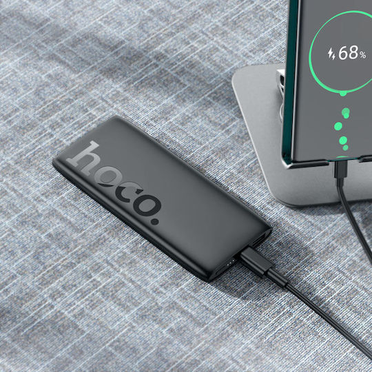Hoco J122 Power Bank 10000mAh με Θύρα USB-A και Θύρα USB-C Quick Charge 2.0 / Quick Charge 3.0 Μαύρο