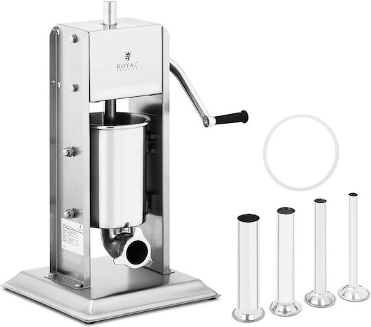 Vertical Manual Stainless Steel Sausage Stuffer Filler 3l Capacity + 4 Funnels