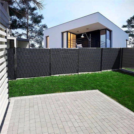 Градински панел за уединение PVC 35 x 0.19 м антрацит сив
