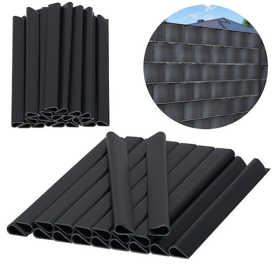 Set 20 Fence Panel Clips Garden Privacy Dark Gray