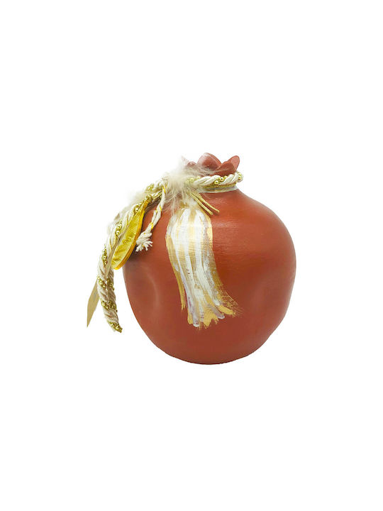 LiebeQueen Lucky Charm Pomegranate Orange Ceramic 9x9.5cm 1pcs