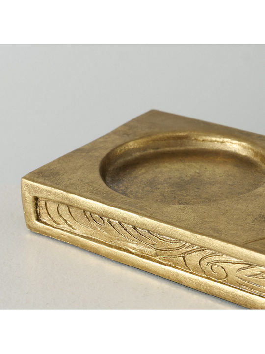 MSA Kerzenhalter Polyresin in Gold Farbe 30x16x16cm 1Stück