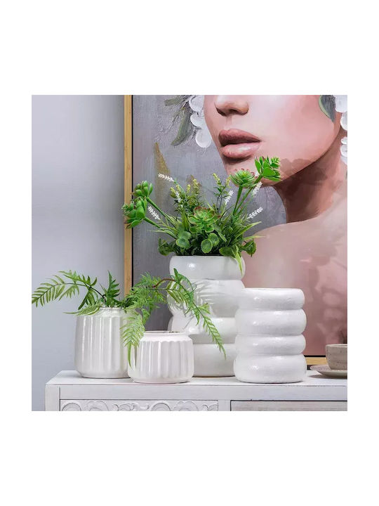 Ixia Regal Διακοσμητικό Βάζο Κεραμικό Λευκό Φ16xΥ16cm