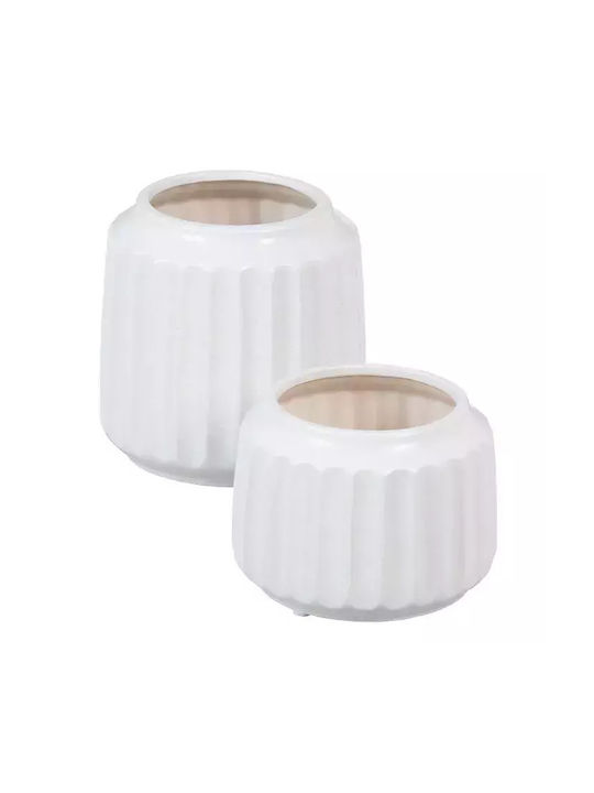 Ixia Regal Διακοσμητικό Βάζο Κεραμικό Λευκό Φ14.5xΥ14.5cm