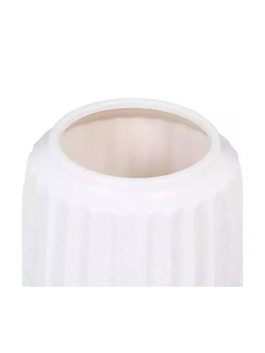 Ixia Regal Διακοσμητικό Βάζο Κεραμικό Λευκό Φ14.5xΥ14.5cm
