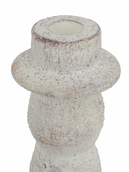 Artekko Candle Holder Concrete in White Color 7.5x21.5x7.5cm 1pcs