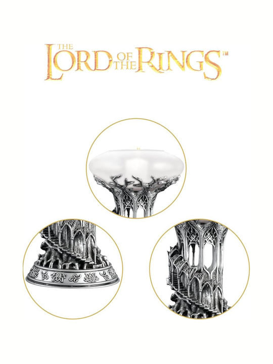 The Noble Collection Candle Holder Glass in White Color 25cm 1pcs