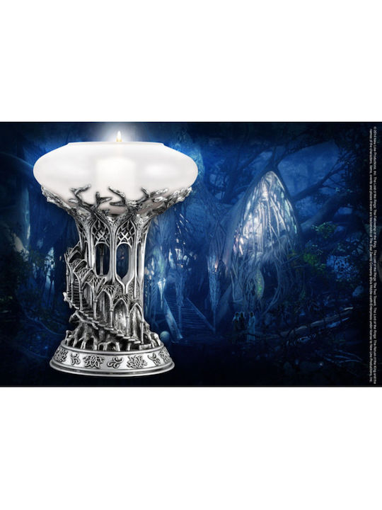 The Noble Collection Candle Holder Glass in White Color 25cm 1pcs