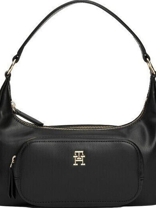 Tommy Hilfiger Th Soft Leather Women's Bag Shoulder Black