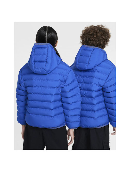 Nike Kids Quilted Jacket with Lining & Hood Blue