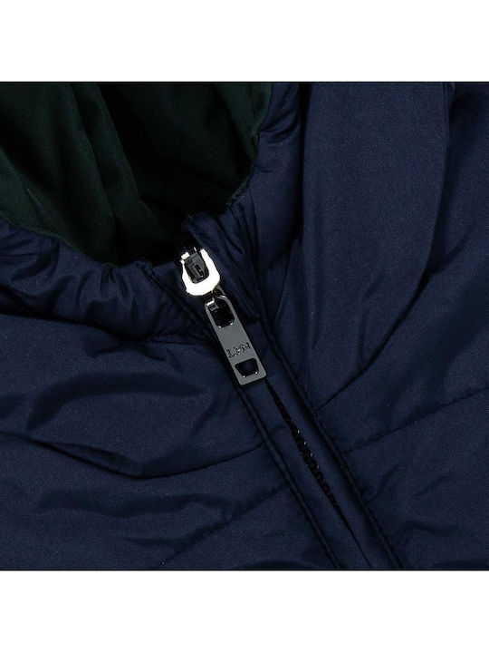 Kids' Casual Jacket Sleeveless Double Sided with Hood Blue-green