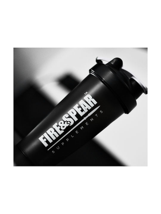 Fire & Spear Shaker Πρωτεΐνης 600ml Πλαστικό Μαύρο