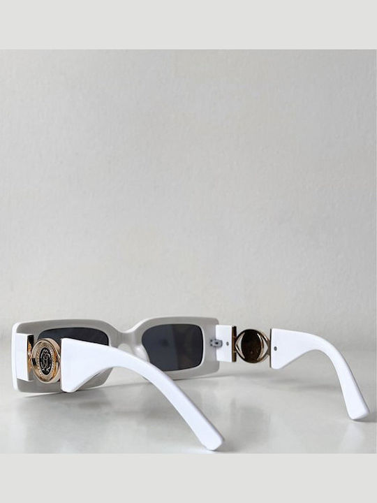 Looks Style Eyewear Γυναικεία Γυαλιά Ηλίου με Λευκό Κοκκάλινο Σκελετό και Μαύρο Φακό 74cap-08686