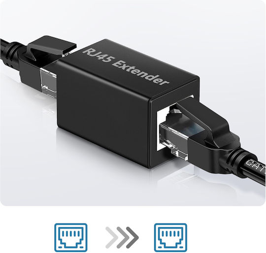 Avizar Rj45 Coupler Ethernet Extension Adapter Compact Design Black