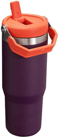 Iceflow Flip Straw Water Thermos 890 Ml Plum