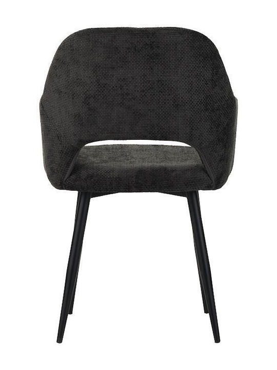 Factols Stühle Speisesaal Black Velvet-Black Metal 1Stück 53x61x84cm