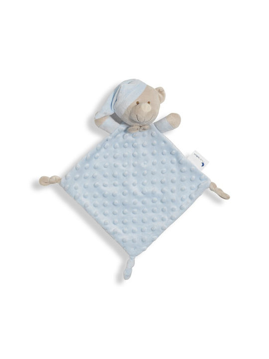 Interbaby Κουβέρτα Αγκαλιάς & Λίκνου Bear Βελουτέ Μπλε με Ζωάκι Blue 80x110εκ.