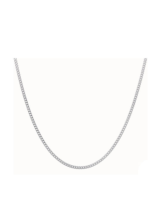 Croma Catene Silver Chain Neck Thin Thickness 2.1mm and Length 50cm