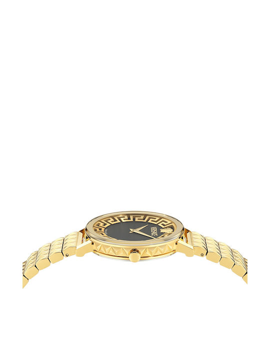 Versace Γυναικείο Ρολόι 35mm Μπαταρίας με Χρυσό Μεταλλικό Μπρασελέ