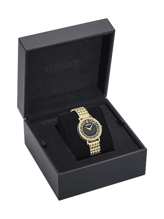 Versace Γυναικείο Ρολόι 35mm Μπαταρίας με Χρυσό Μεταλλικό Μπρασελέ