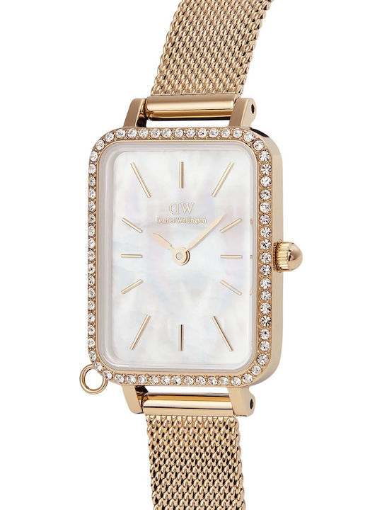 Daniel Wellington Quadro Γυναικείο Ρολόι 26mm Μπαταρίας με Χρυσό Μεταλλικό Μπρασελέ