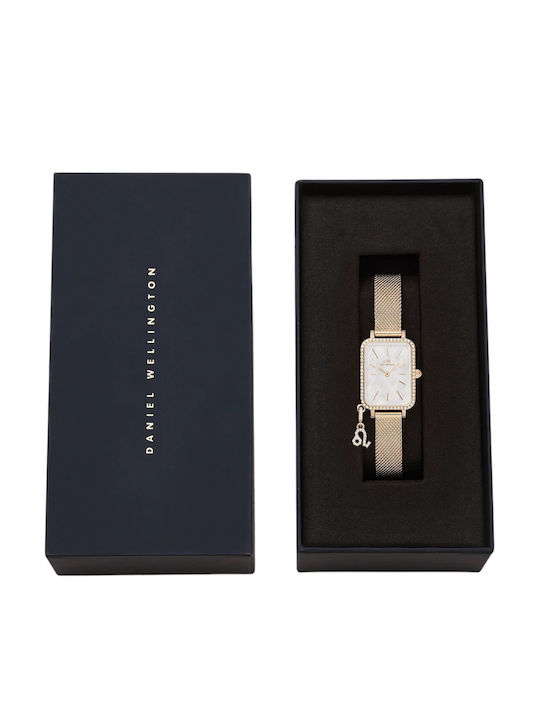 Daniel Wellington Quadro Γυναικείο Ρολόι 26mm Μπαταρίας με Χρυσό Μεταλλικό Μπρασελέ