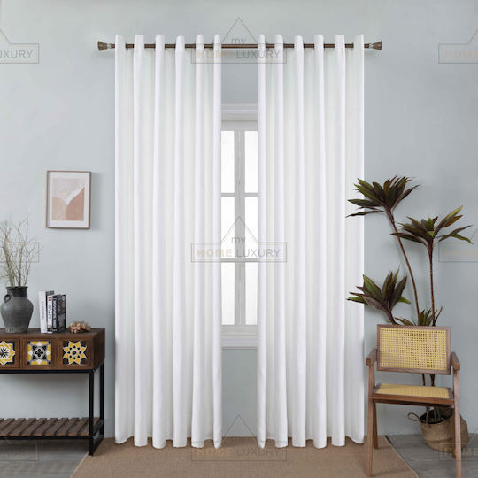 Homeone Curtains With Grommets White 270x270cm