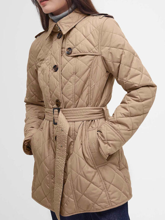 Tummel Women's Short Puffer Jacket for Winter Beige