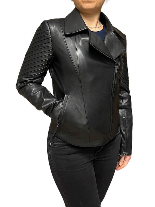 MARKOS LEATHER Leather Jacket Biker Leather BLACK