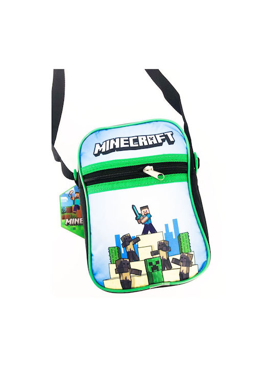 Geantă de umăr pentru copii Minecraft verde negru