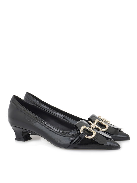 Exe Synthetic Leather Black Low Heels