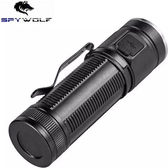 Spywolf Επαναφορτιζόμενος Φακός LED IP65 με Μέγιστη Φωτεινότητα 12000lm
