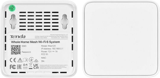 Tenda EX3 WiFi Mesh Network Access Point Wi‑Fi 6 Dual Band (2.4 & 5GHz) σε Τριπλό Kit