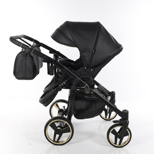 Junama Fluo Line Duo Adjustable Double Stroller Suitable for Newborn Black