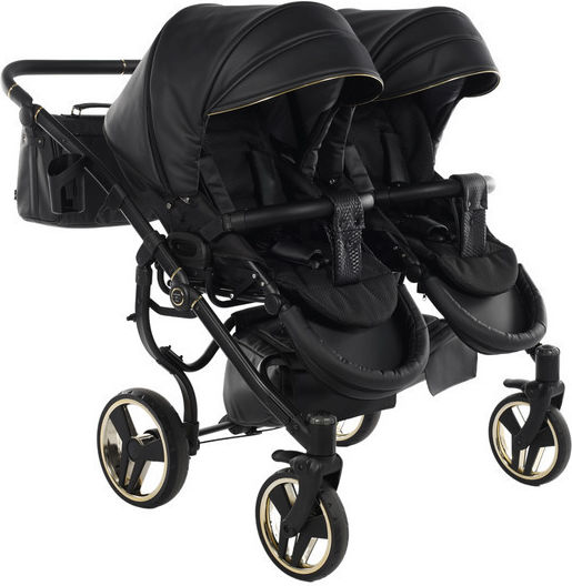 Junama Fluo Line Duo Adjustable Double Stroller Suitable for Newborn Black