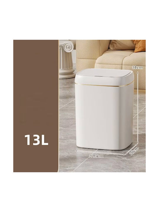Coș de Gunoi Plastic cu Senzor Alb 1buc